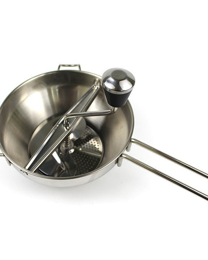 Rasnita Manuala pentru Fructe, din Otel Inoxidabil, Macinare Alimentelor pentru Bebelusi, 3 Discuri de Macinat, Presa, pentru Tocat Cartofi,