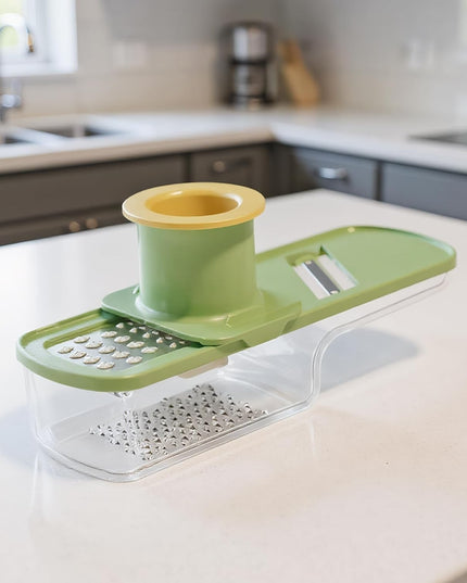 Razatoare Manuala, cu Recipient de Stocare, pentru Legume, din Plastic si Otel Inoxidabil, Multifunctionala