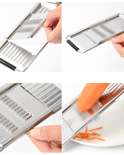 Razatoare multifunctionala Inox, 4 tipuri de lame, usor de manevrat, maner din ABS ergonomic,periuta curatare inclusa, Lame interschimbabile