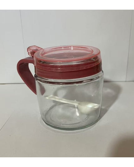 Recipient Condimente, din Stilca, 180 ml, cu Maner si Lingurita,Capac