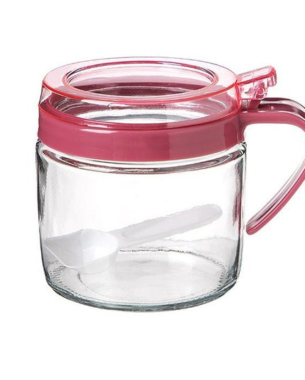 Recipient Condimente, din Stilca, 180 ml, cu Maner si Lingurita,Capac