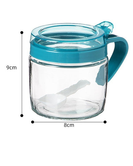 Recipient Condimente, din Stilca, 180 ml, cu Maner si Lingurita,Capac