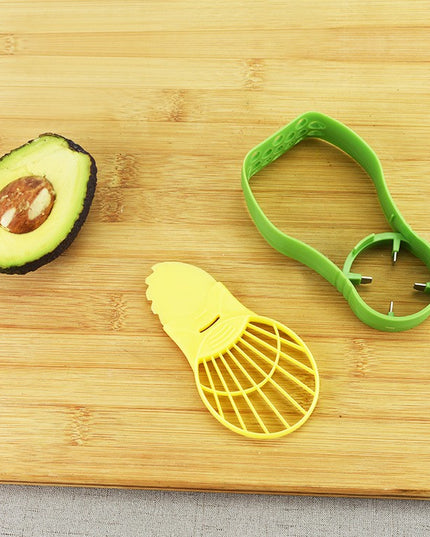 Recipient de Depozitare Avocado 5in1, Etans, pentru Frigider, din Plastic, Dispozitiv de Taiat, Curatat, Feliat