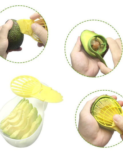 Recipient de Depozitare Avocado 5in1, Etans, pentru Frigider, din Plastic, Dispozitiv de Taiat, Curatat, Feliat
