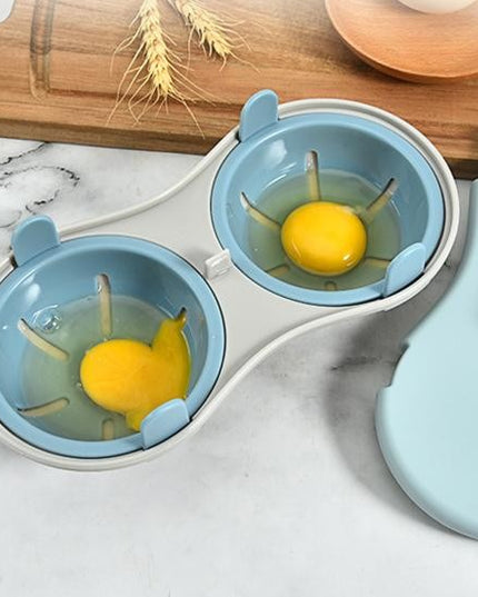 Recipient Dublu pentru Oua, din Plastic pentru Gatit la Microunde