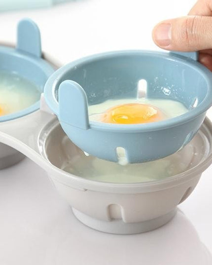 Recipient Dublu pentru Oua, din Plastic pentru Gatit la Microunde