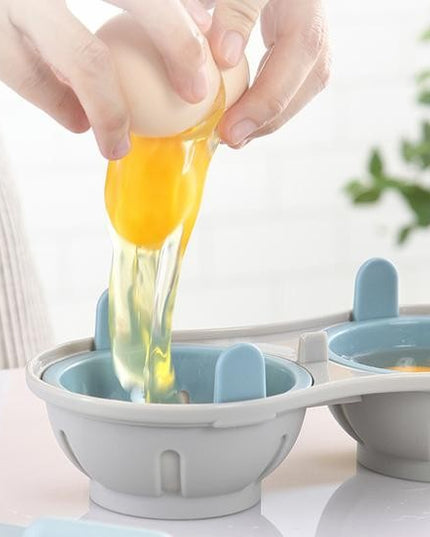 Recipient Dublu pentru Oua, din Plastic pentru Gatit la Microunde