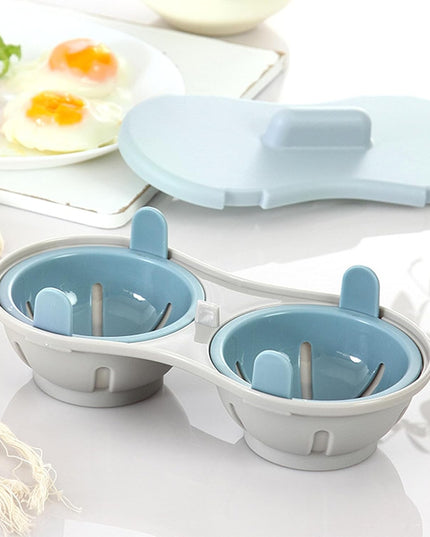 Recipient Dublu pentru Oua, din Plastic pentru Gatit la Microunde