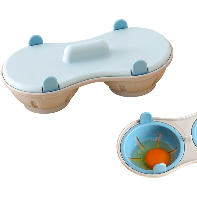 Recipient Dublu pentru Oua, din Plastic pentru Gatit la Microunde