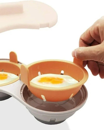 Recipient Dublu pentru Oua, din Plastic pentru Gatit la Microunde