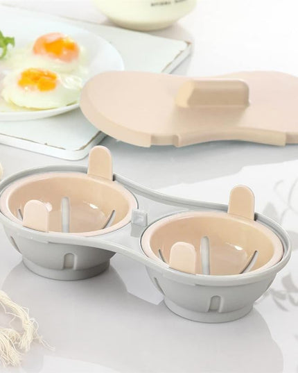 Recipient Dublu pentru Oua, din Plastic pentru Gatit la Microunde
