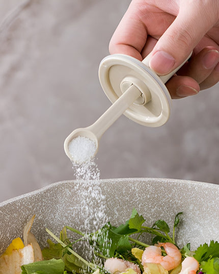 Recipient pentru Depozitarea Condimentelor, Borcan din Sticla, Capac si Lingura Incorporate, Uz Casnic, 300 ml