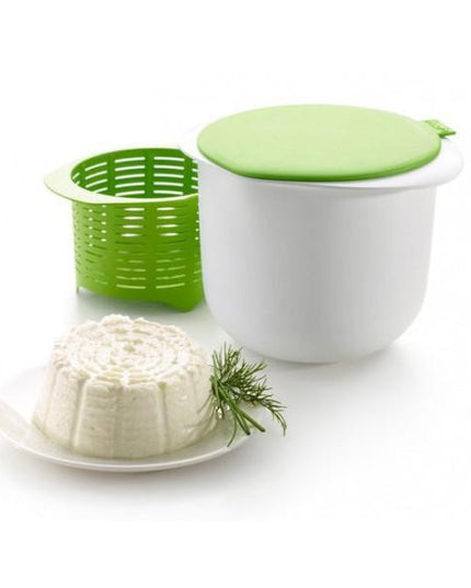 Recipient pentru Preparat Branza, Capac de Silicon, Cheese Maker din Plastic, Strecuratoare