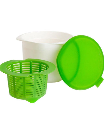 Recipient pentru Preparat Branza, Capac de Silicon, Cheese Maker din Plastic, Strecuratoare