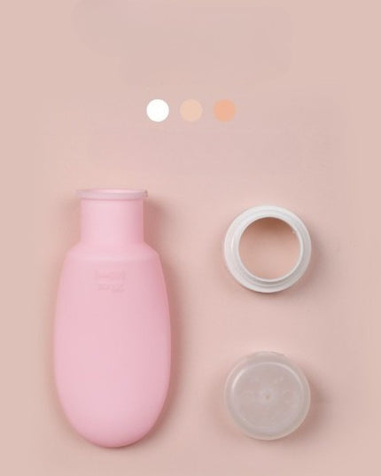 Recipient Portabil din Silicon Elegant de Voiaj, Sticla de Calatorie, Potrivita pentru Lotiune, Sampon si Alte Lichide, Anti-scurgere, cu Posibilitate de Reumplere, Capacitate 90mL