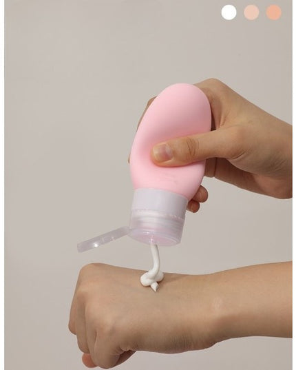 Recipient Portabil din Silicon Elegant de Voiaj, Sticla de Calatorie, Potrivita pentru Lotiune, Sampon si Alte Lichide, Anti-scurgere, cu Posibilitate de Reumplere, Capacitate 90mL