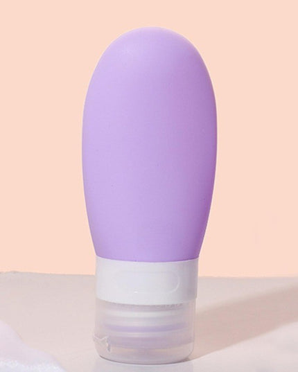 Recipient Portabil din Silicon Elegant de Voiaj, Sticla de Calatorie, Potrivita pentru Lotiune, Sampon si Alte Lichide, Anti-scurgere, cu Posibilitate de Reumplere, Capacitate 90mL