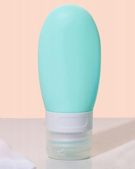 Recipient Portabil din Silicon Elegant de Voiaj, Sticla de Calatorie, Potrivita pentru Lotiune, Sampon si Alte Lichide, Anti-scurgere, cu Posibilitate de Reumplere, Capacitate 90mL