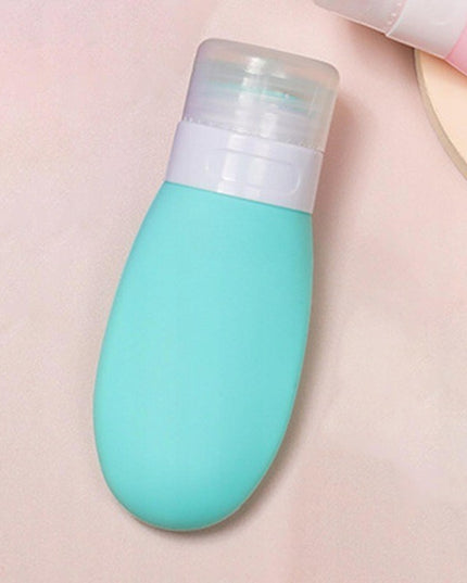 Recipient Portabil din Silicon Elegant de Voiaj, Sticla de Calatorie, Potrivita pentru Lotiune, Sampon si Alte Lichide, Anti-scurgere, cu Posibilitate de Reumplere, Capacitate 90mL