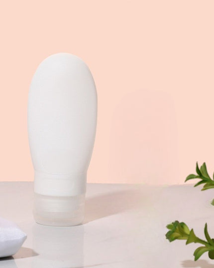 Recipient Portabil din Silicon Elegant de Voiaj, Sticla de Calatorie, Potrivita pentru Lotiune, Sampon si Alte Lichide, Anti-scurgere, cu Posibilitate de Reumplere, Capacitate 90mL