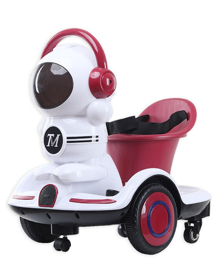 Masinuta electrica cu telecomanda pentru copii, roti spate rotire 360, curea siguranta, lumini si sunete, self control si prin telecomanda, cu pedale de acceleratie si frana, visiniu