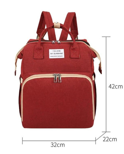 Rucsac Multifunctional pentru Mamici, cu Patut Pliabil si Baza de Schimbat, Rezistent la Apa, Capacitate Mare, Usor, Compartimente Multiple
