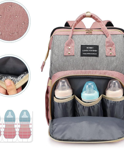 Rucsac Multifunctional pentru Mamici, din Panza Oxford, Compartimentare Multipla, Impermeabil, 43 x 18 x 26 cm, /