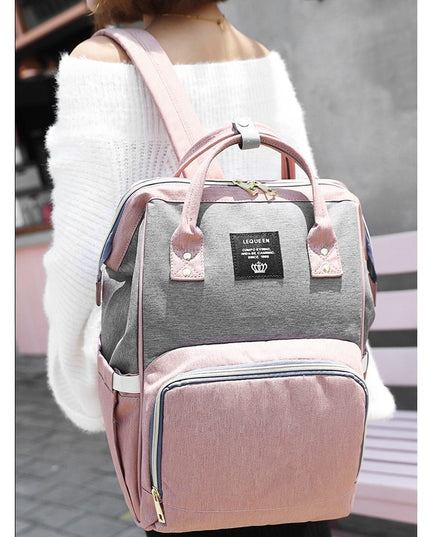 Rucsac Multifunctional pentru Mamici, din Panza Oxford, Compartimentare Multipla, Impermeabil, 43 x 18 x 26 cm, /