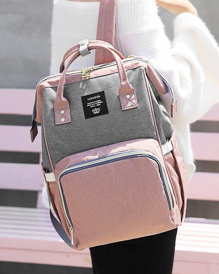 Rucsac Multifunctional pentru Mamici, din Panza Oxford, Compartimentare Multipla, Impermeabil, 43 x 18 x 26 cm, /