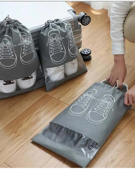 Sac depozitare incaltaminte, pentru voiaj sau depozitare, rezistent la praf, compatibil cu masina de spalat
