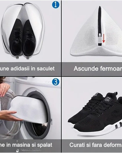 Sac pentru spalare si uscare incaltaminte compatibil cu masina de spalat, material rezistent