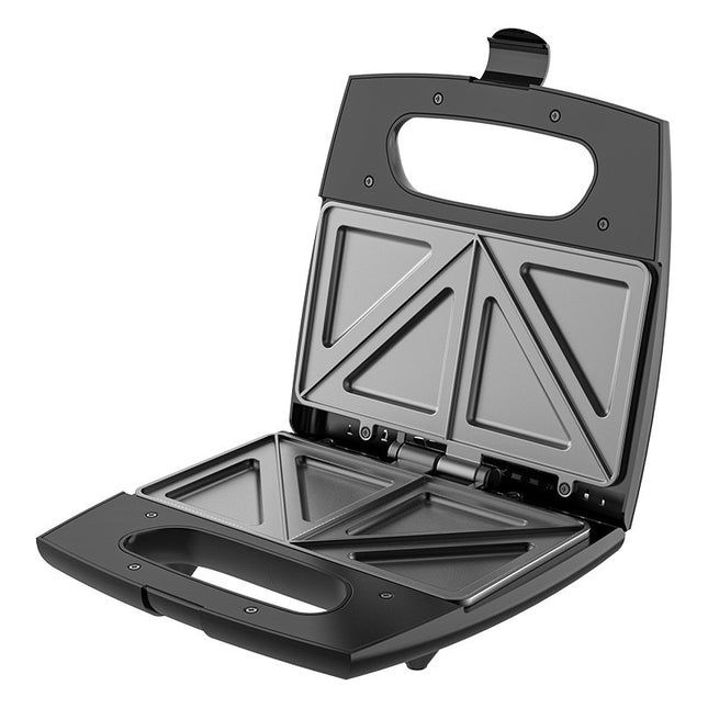 Sandwich Maker , cu forme de triunghi si patrat, Cablu , Material Interior Antiaderent, Inoxidabil, Maner Izolat Termic, 750W, 220 V