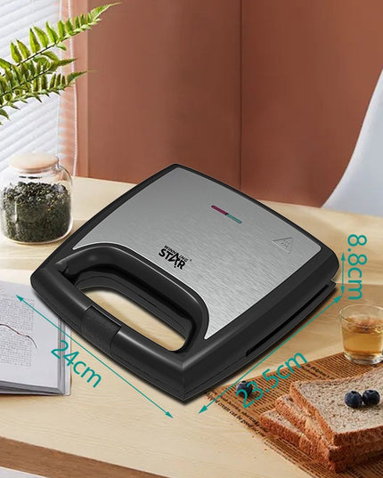 Sandwich Maker , cu forme de triunghi si patrat, Cablu , Material Interior Antiaderent, Inoxidabil, Maner Izolat Termic, 750W, 220 V