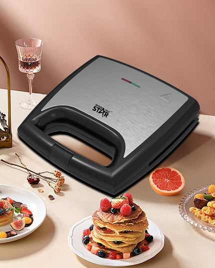 Sandwich Maker , cu forme de triunghi si patrat, Cablu , Material Interior Antiaderent, Inoxidabil, Maner Izolat Termic, 750W, 220 V