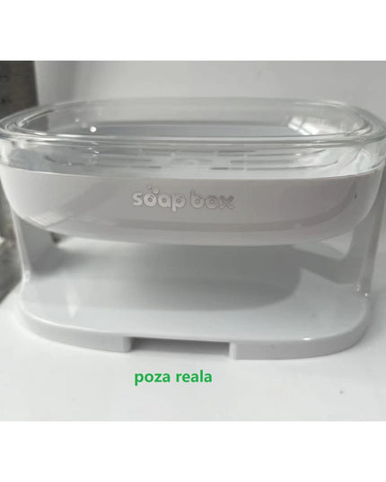 Savoniera cu Suport 1, Pentru Perete sau Blat, PET, Scurgere Optima