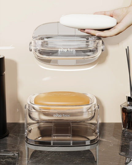 Savoniera cu Suport 1, Pentru Perete sau Blat, PET, Scurgere Optima