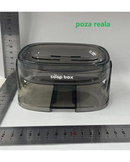 Savoniera cu Suport 1, Pentru Perete sau Blat, PET, Scurgere Optima