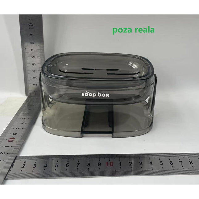 Savoniera cu Suport 1, Pentru Perete sau Blat, PET, Scurgere Optima