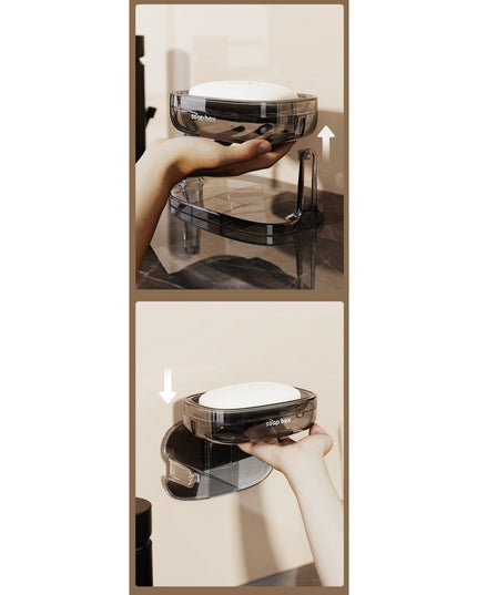 Savoniera cu Suport 1, Pentru Perete sau Blat, PET, Scurgere Optima