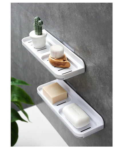 Savoniera Dubla, de Perete, cu Compartiment de Scurgere, Montare prin Lipire