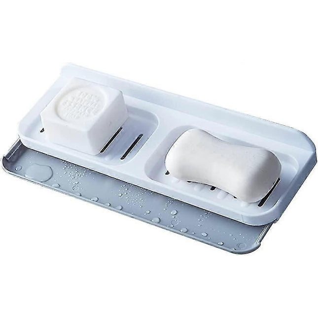 Savoniera Dubla, de Perete, cu Compartiment de Scurgere, Montare prin Lipire, 26 x 8 x 4 cm, /