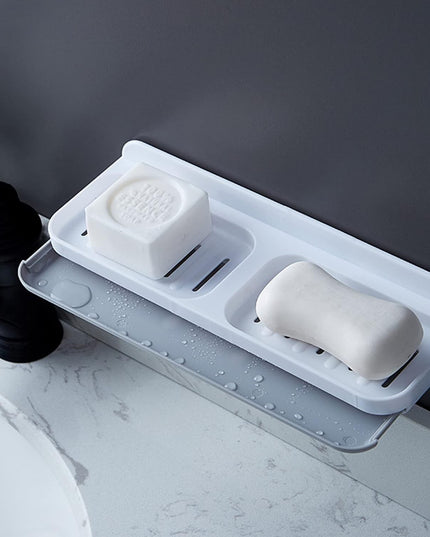 Savoniera Dubla, de Perete, cu Compartiment de Scurgere, Montare prin Lipire