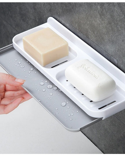 Savoniera Dubla, de Perete, cu Compartiment de Scurgere, Montare prin Lipire