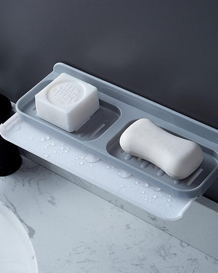 Savoniera Dubla, de Perete, cu Compartiment de Scurgere, Montare prin Lipire