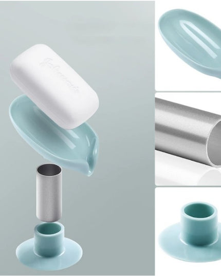 Savoniera cu scurgere, pentru sapun, cu ventuza, material ABS