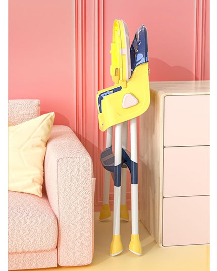 Scaun de Masa 2in1, pentru Copii de la 6 luni - 5 Ani, Inaltime Reglabila, Centura in 5 Puncte, Tava de Masa, Roti cu Frana, Cos Depozitare, Jucarie Inclusa