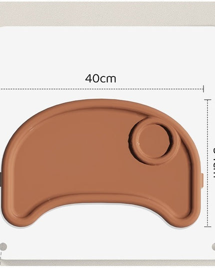 Scaun de Masa pentru Bebelusi si Copii, cu Roti, Telescopic, Pliabil, Masuta Reglabila, Suport Picioare, Scaun cu Invelis Piele Artificiala, Centura Siguranta, Spatiu Depozitare