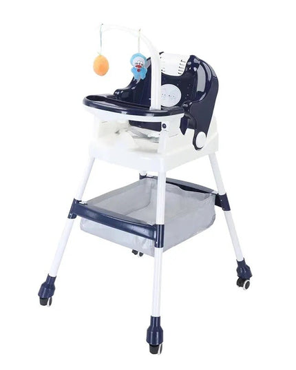 Scaun de Masa pentru Copii, Multifunctional, Pliabil, cu Roti, Cos de Depozitare, din Plastic, Centura de Siguranta, Suport de Agatat Jucarii