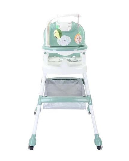 Scaun de Masa pentru Copii, Multifunctional, Pliabil, cu Roti, Cos de Depozitare, din Plastic, Centura de Siguranta, Suport de Agatat Jucarii