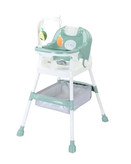 Scaun de Masa pentru Copii, Multifunctional, Pliabil, cu Roti, Cos de Depozitare, din Plastic, Centura de Siguranta, Suport de Agatat Jucarii